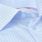 Micro Plaid Button-Up Shirt // Light Blue (US: 16.5R)