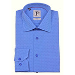 Dotted Pattern Weave Button-Up Shirt // Blue (US: 17R)