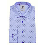 Dotted Pattern Weave Button-Up Shirt // Blue + Navy (US: 17.5R)