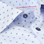 Dotted Pattern Weave Button-Up Shirt // Blue + Navy (US: 15R)