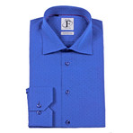 Pin Dot Weave Button-Up Shirt // Royal Blue + Navy (US: 18R)