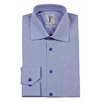 Pin Dot Weave Button-Up Shirt // Gray + Navy (US: 17R)