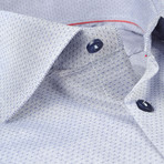 Pin Dot Weave Button-Up Shirt // Gray + Navy (US: 19R)