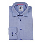Dobby Weave Textured Button-Up Shirt // Navy (US: 16R)