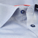 Dobby Weave Textured Button-Up Shirt // Navy (US: 17R)