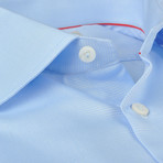 Dobby Weave Textured Button-Down Shirt // Light Blue (US: 15R)