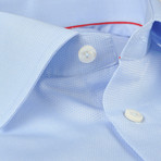 Pinpoint Weave Textured Button-Down Shirt // Light Blue (US: 16.5R)