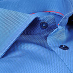 Dobby Weave Textured Button-Up Shirt // Dark Navy (US: 19R)