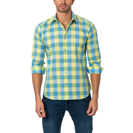 Jared Lang // TOM Button-Up // Blue + Yellow Check (S)