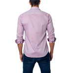 Jared Lang // TOM Button-Up // Pink + White + Blue (XL)