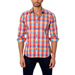 THOMAS Button-Up // Orange + Blue (L)