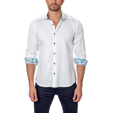 Jared Lang // THOMAS Button-Up // White + Paisley (S)