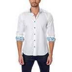 Jared Lang // THOMAS Button-Up // White + Paisley (2XL)