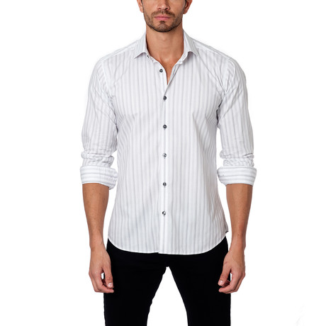 Jared Lang // THOMAS Button-Up // White Stripe (S)