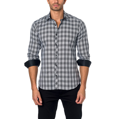 OTT Button-Up // Black + White Plaid (S)