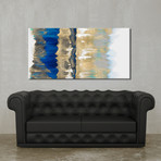 Resonate // Gold + Blue (Print // 16"W x 32"L x 0.1"D)