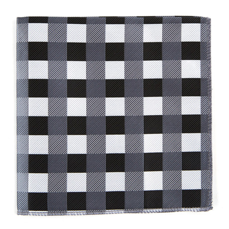 Gentleman's Box // OTAA Pocket Square // Black + Grey + White Check