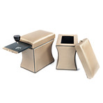 Morgan Storage Ottoman + Pull Out Shelf (Champagne)