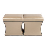 Morgan Storage Ottoman + Pull Out Shelf (Champagne)