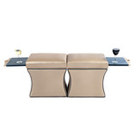 Morgan Storage Ottoman + Pull Out Shelf (Champagne)