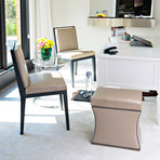 Morgan Storage Ottoman + Pull Out Shelf (Champagne)