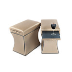 Morgan Storage Ottoman + Pull Out Shelf (Champagne)