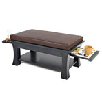 Dolton Table // Ottoman + Pull Out Shelves (Brown)