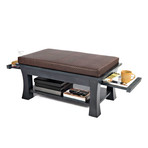 Dolton Table // Ottoman + Pull Out Shelves (Brown)