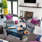 Dolton Table // Ottoman + Pull Out Shelves (Brown)