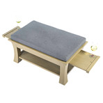 Dolton Table // Ottoman + Pull Out Shelves (Brown)