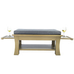 Dolton Table // Ottoman + Pull Out Shelves (Brown)