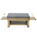 Dolton Table // Ottoman + Pull Out Shelves (Brown)