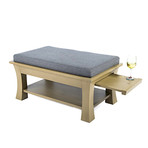 Dolton Table // Ottoman + Pull Out Shelves (Brown)