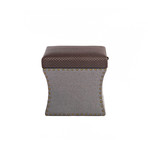 Chandler Storage Ottoman + Pull Out Shelf (Gray + Brown)