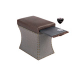 Chandler Storage Ottoman + Pull Out Shelf (Gray + Brown)