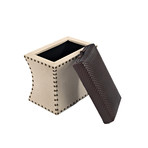 Chandler Storage Ottoman + Pull Out Shelf (Gray + Brown)