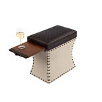 Chandler Storage Ottoman + Pull Out Shelf (Gray + Brown)