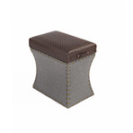 Chandler Storage Ottoman + Pull Out Shelf (Gray + Brown)