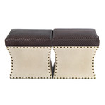 Chandler Storage Ottoman + Pull Out Shelf (Gray + Brown)