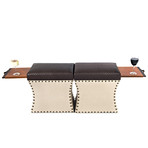 Chandler Storage Ottoman + Pull Out Shelf (Gray + Brown)