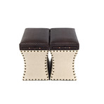 Chandler Storage Ottoman + Pull Out Shelf (Gray + Brown)