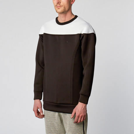 Strong Arm Crewneck Sweater // Black + White (S)