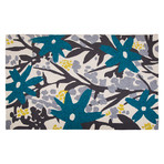 Bloom Grey // Turquoise (2'L x 3'W)