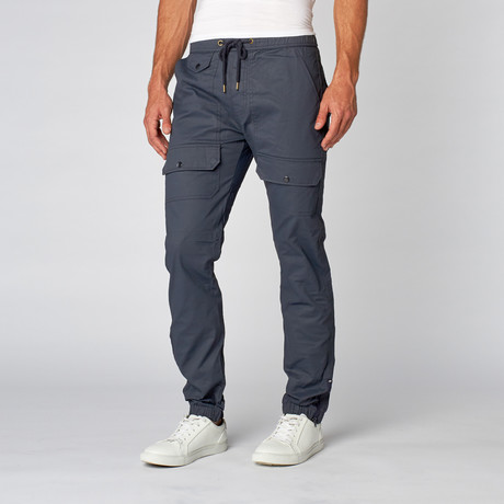 Wax Coated Cargo Jogger // Navy (32)