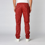 Wax Coated Cargo Jogger // Red (36)