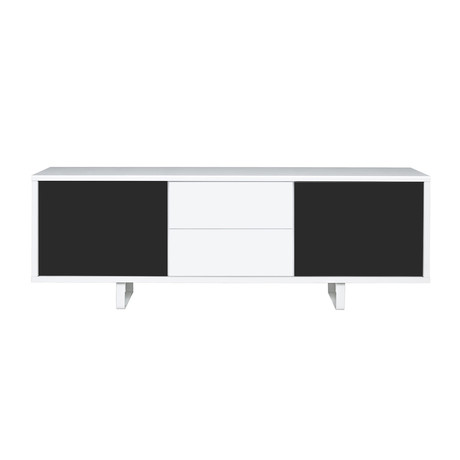 Slide High Sideboard + White Drawers (White + Black)