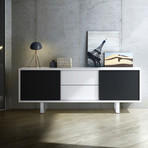 Slide High Sideboard + White Drawers (White + Black)