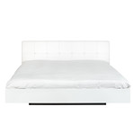 Float Bed + Upholstered Headboard + Mattress Support // White (Queen)