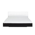 Float Bed + Upholstered Headboard + Mattress Support // White + Wenge (Queen)