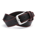 Contrast Stitching Belt // Black + Red (31)